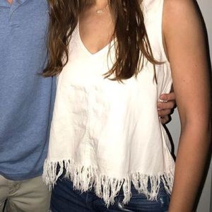 Women’s Denim Fringe Tank Top